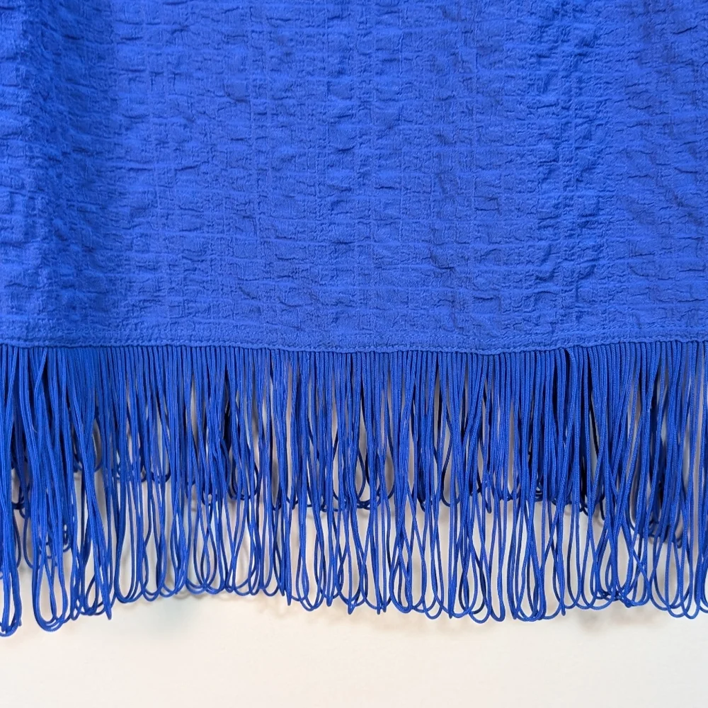 Lilly Pulitzer Colbat Royal Blue Naeem Strappy Fringe Hem Tank Top - Picture 2 of 7